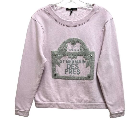 Maje St. Germain Des Pres Paris Sweatshirt Pink Size S - Picture 10 of 10